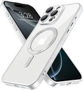 Hython Magnetic Clear for iPhone 16 Pro Case with Camera Lens Protector [Compatible with MagSafe] Luxury Plating Edge Slim Soft TPU Cover Protective Phone Case for iPhone 16 Pro 6.3", Matte Silver