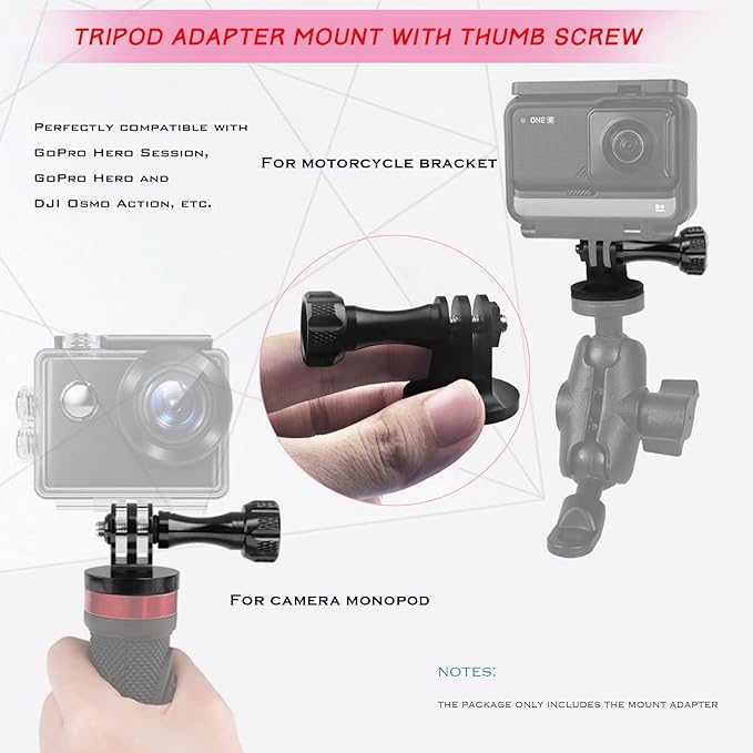 Niewalda Aluminum Tripod Mount Adapter, Tripod Adapter Mount,Compatible with GoPro Hero 9, 8, 7, 6, 5, 4, DJI Osmo, Sjcam, Xiaoyi Action Cameras
