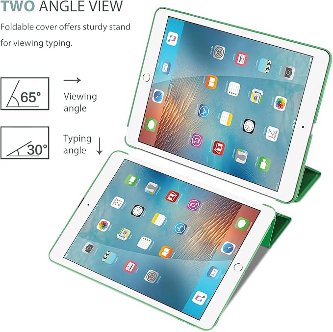 ProCase Smart Case for iPad 9.7 Inch iPad 6th/5th Generation 2018 2017(Model: A1893 A1954 A1822 A1823), Ultra Slim Lightweight Stand Cover with Translucent Frosted Back -Green