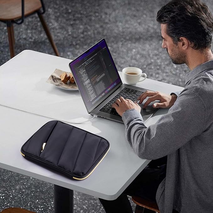 9-11 Inch Carrying Sleeve, Puffy Tablet Case Bag for iPad Pro 11-in (M5), iPad 10.9 (10th Gen), iPad Air 11-in (M2), Galaxy Tab S9/S8, Kindle scrible 2025 (Puffy Black, 9-11)