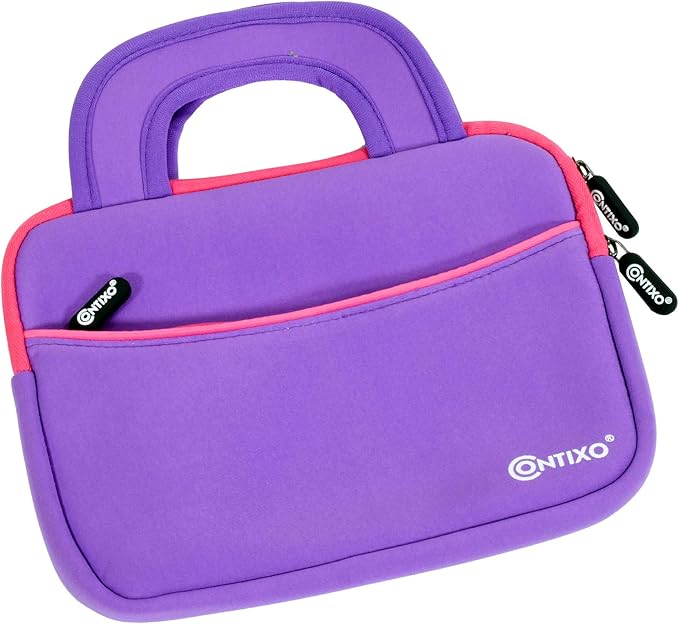 Contixo 10" Protective Sleeve Bag - Compatible with K102 & K103 Kids Tablets, Shockproof & Water-Resistant Carrying Case (Purple)
