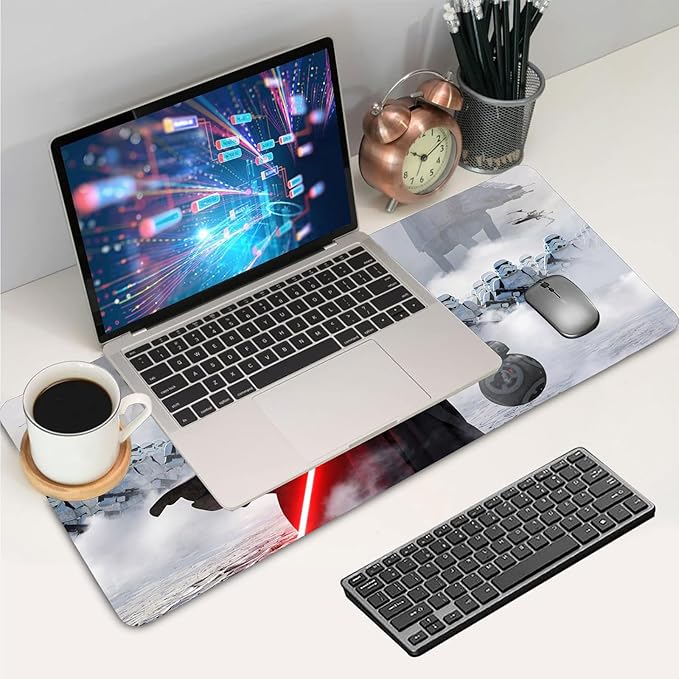 Large Gaming Mouse Pad XXL,Soft Big Extended Mousepad with Non-Slip Rubber Base and Stitched Edges,Smooth Surface Laptop Desk Pad,Computer Keyboard and Mice Combo Pads Mouse Mat,31.5x15.7 inch