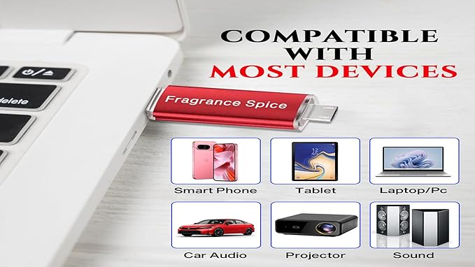 Smart Flash Drive for Android, USB Flash Drive 64GB – Compatible with Samsung USB, MacBook, Laptop, PC, and USB for iPhone Pictures - Portable High-Speed Memory Stick (Black, 64GB)