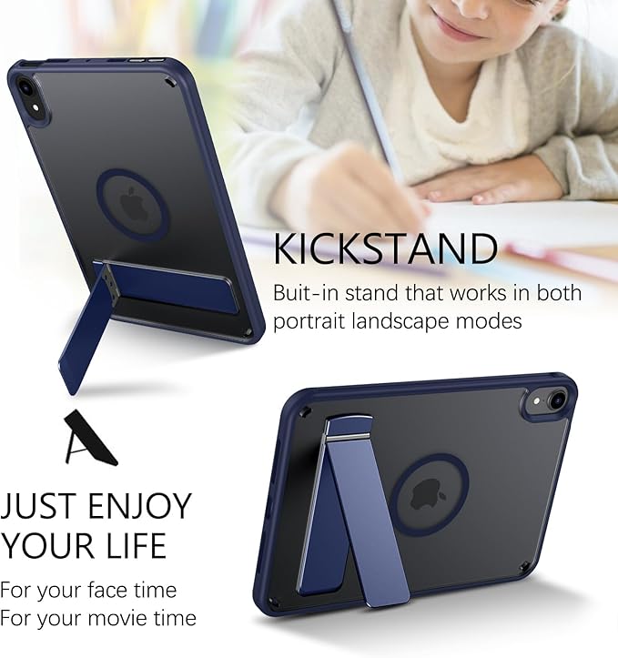 GUAGUA for iPad mini 7 Case 2024 (A17 Pro), Magnetic Mini 7th/6th Generation Cases with Stand(2024/2021) with Pencil Holder Slim Protective Kickstand Tablet Case for iPad mini 7th/6th 8.3'', Blue