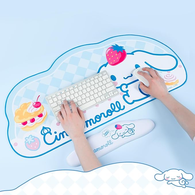 Kuitmor Kawaii Anime Dog Mouse Pad, Non-Slip Waterproof Desk Mat for Keyboard, Durable Large Extended Mouse Pad with Cloud Shape Edge for Office Gaming - DEG