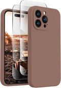 FireNova Designed for iPhone 15 Pro Case, Silicone Upgraded [Camera Protection] Phone Case, Soft Anti-Scratch Microfiber Lining Inside, 6.1 inch, Light Brown