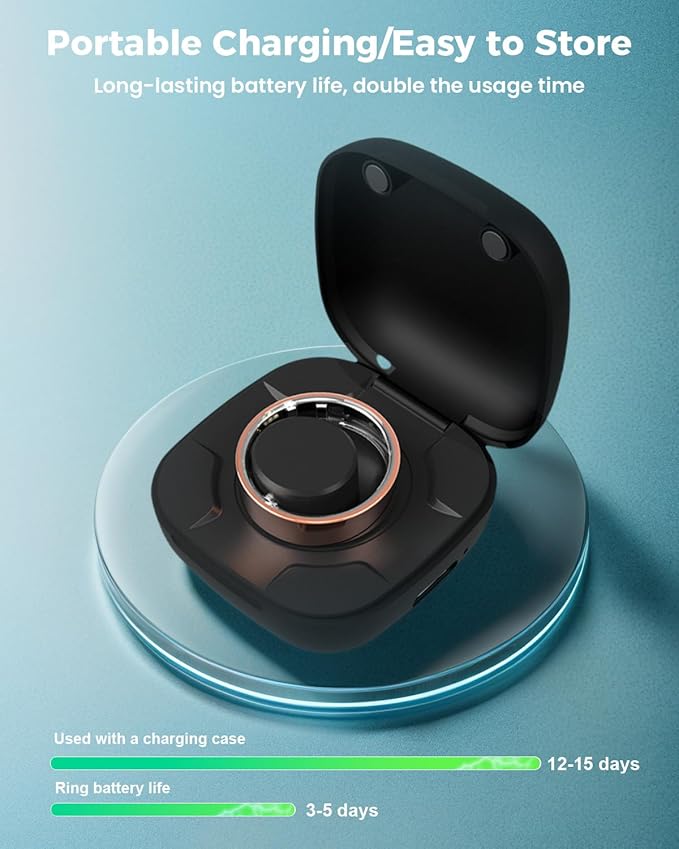 Smart Ring for Women Men Fitness Tracker with Blood Oxygen,Heart Rate,Sleep Monitoring,Step Counting,for iPhone and Android,Waterproof smart blood pressure monitor,No Subscription Fees (Rose Gold, 8)