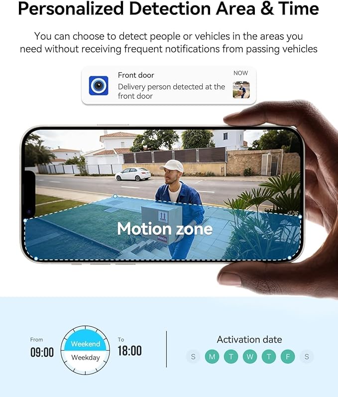 LongPlus 8MP 4K Window Camera, 5GHz & 2.4GHz WiFi Camera for Home Security with Color Night Vision, 24/7 Recording, Person/Motion Detection, Easy Install 2Pack