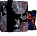 DONGKE Case for 2022/2021/2020/2018 iPad Pro 11 inch Gen 4/3/2/1 - Slim Protective Case - Built in Pencil Holder Support Charging - Trifold Stand & Sleep/Wake Cover - Elegant Flowers