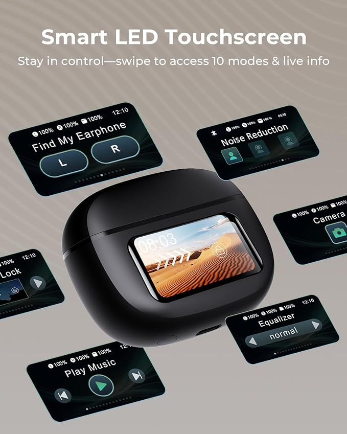 Wireless Earbuds, Ear Buds Active Noise Cancelling with Charging Case, 6.0 Bluetooth Earbuds with AI Clear Calls, 40H Playtime for Sports & Working,Stereo Sound Headphones for iPhone/Android-Night Bl