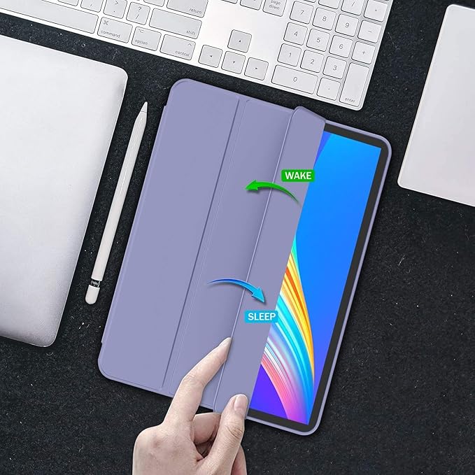 iMieet iPad Pro 13 Inch Case (M5/M4) 2025/2024 with Pencil Holder, Trifold Stand Smart Case with Soft TPU Back, Auto Wake/Sleep (Lavender)