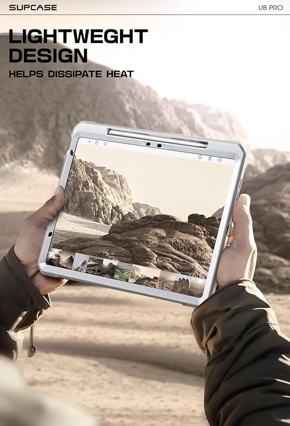 SUPCASE for iPad Air 11 Inch Case M4/M3/M2 (2026/2025/2024), [Built-in Screen Protector & Pencil Holder & Stand] Rugged Protective Cover for iPad Air 10.9 Inch 5th/4th Generation (2022/2020), White