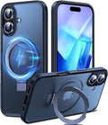 Chicfun 3-in-1 [Magnetic+Kickstand+Ring Holder] for iPhone 16 Case with Stand Ring Holder， Compatible with MagSafe, Military Shockproof Protective Kickstand Phone Case iPhone 16 Cover Black