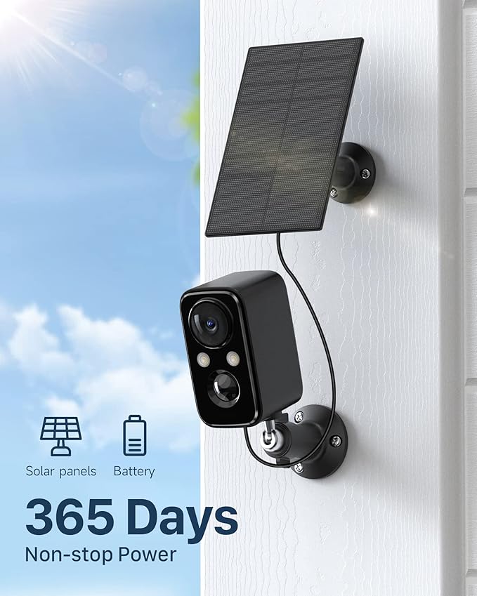 Security Cameras Wireless Outdoor, Flood Light Solar Cameras for Home Security, Home Camera with Color Night Vision, PIR Human Detection, 2-Way Talk, IP66 Waterproof, SD Card/Cloud Storage