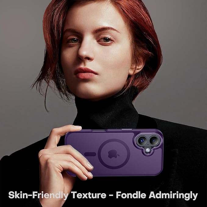 Newfuture Magnetic for iPhone 17 Case [Compatible with Magsafe] [Military Grade Drop Protection] Translucent Matte Anti-Scratch Shockproof Protective Phone Cover 6.3 Inch, Deep Purple