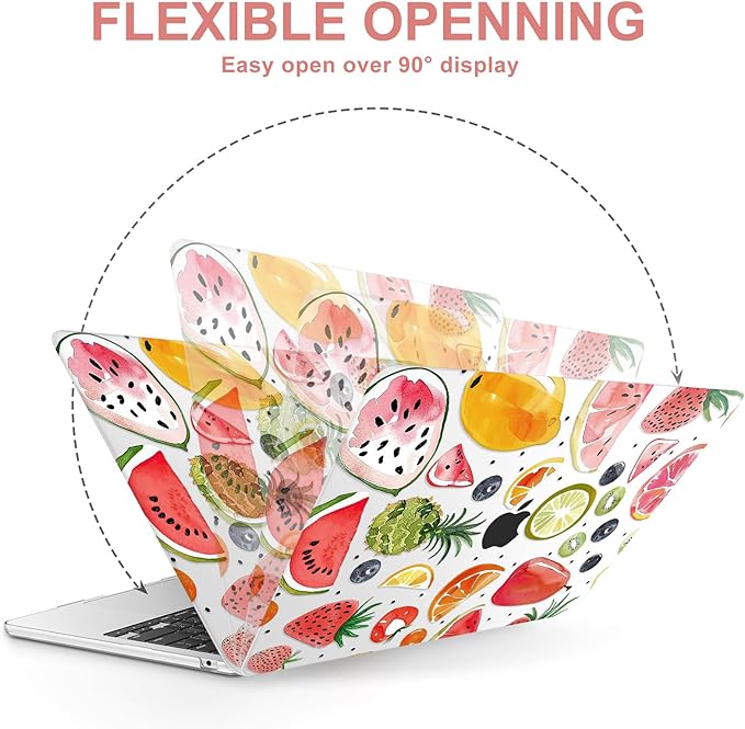 AKIT Compatible with MacBook Air 13 inch Case M5 2026 2025-2022 M4 M3 M2 A3449 A3240 A3113 A2681, Unique Hard Shell Laptop Case+Screen Protector+Keyboard Cover for MacBook Air 13.6 inch, Fruits