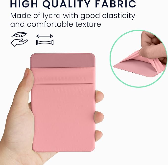 kwmobile Elastic Sleeve Compatible with SanDisk Portable SSD, Samsung T7, Crucial X8, HDD Case - Stretchy Elastane Adhesive External SSD Holder - 10x7cm & 8x7cm Pockets - Dusty Pink