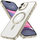 Hython Magnetic Clear for iPhone 11 Case with Camera Lens Protector [Compatible with MagSafe] Luxury Plating Edge Slim Soft TPU Cover Protective Phone Case for iPhone 11 6.1", Matte Gray