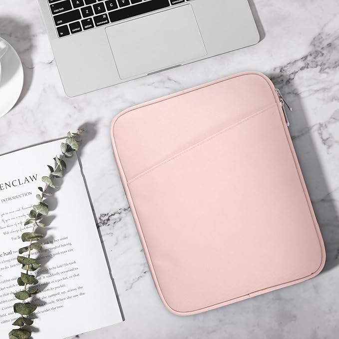 TiMOVO 13 Inch Tablet Sleeve with Pocket for iPad Air 13" M3 2025, iPad Pro 13"/12.9", Galaxy Tab S9/S10 Plus/S9 FE+ 12.4", Remarkable Paper Pro 11.8", Pink