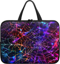 Colorful Spider Cobweb 17 Inch Laptop Sleeve Laptop Cover Computer Bag Tablet Carrying Case with Handle Business Tote Bags Notebook Sleeves Handbag for Halloween Decorations
