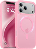 Magnetic for iPhone 17 Pro Case,[Anti-Slip][Compatible with MagSafe][Military Grade Drop Protection] Shockproof Protective Translucent Matte Phone Case for iPhone 17 Pro Case,Pink