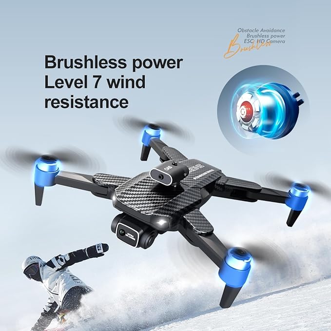 4k Drone (Equipped with dual cameras), Foldable Dron, small-scale Drone With Height Setting Function, Six-pass Gyroscope, Gesture Photo, Video Recording, Headless Mode, Emergency Stop, Trajectory Gravity Sensing, and Auto-photography for Adults and Tee...