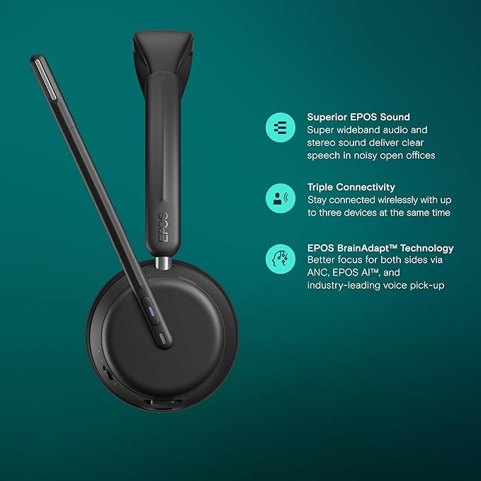 EPOS Impact 1061T - Enhanced Open Office Headset with Hybrid ANC, EPOS AI™ Microphone, and Multipoint Connectivity