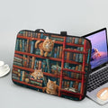 Vintage Bookshelf Laptop Sleeve Case Computer Cover Compatible with 10-17 Inch Tablet Cute Cat Protective Carrying Bag Briefcase Carrying Case, 10 Inch, Book Lover