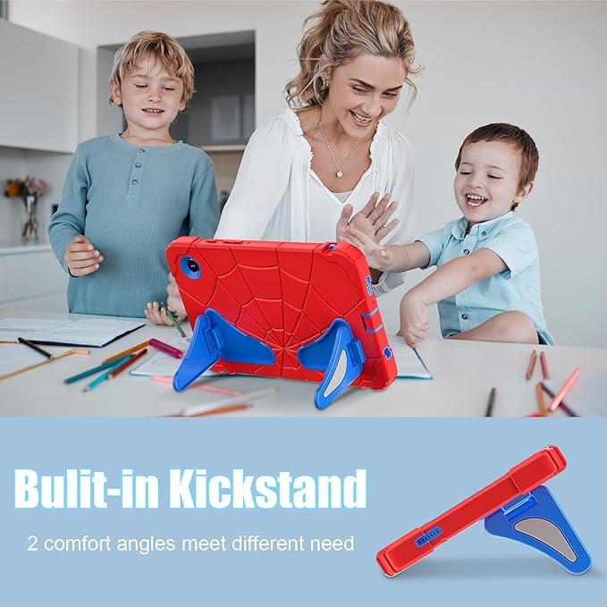 AKABEILA Compatible with Samsung Galaxy Tab A11+ 2025 11 inch Tablet Case，Lightweight Shockproof Rugged Protective Cover with Kickstand for Kids Children Boys Babies Red Blue