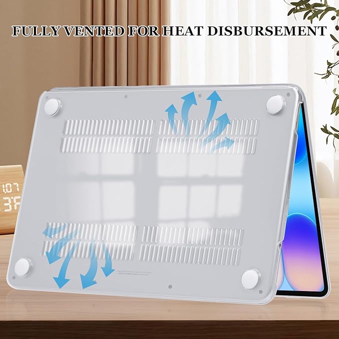 Compatible with MacBook Neo 13 inch Case 2026 (Model A3404), Printed Pattern Hard Shell Laptop Case with Keyboard Cover & Screen Film, Slim Plastic Protective Cover, Tropical Blue Flowers