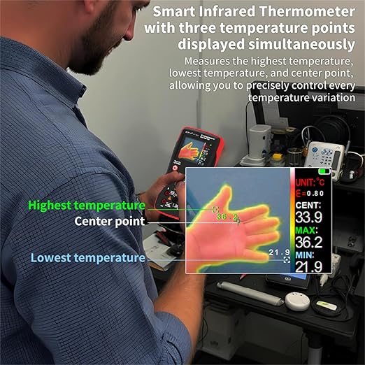 ZOYI Thermal Imaging Camera 2 in 1 True RMS Multimeter 32×32Resolution -4°F to 1022°F Type-C Charging for Electrical Industrial Inspections 25000count Digital multimeter