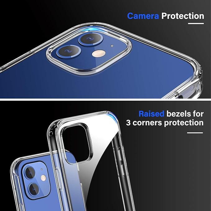 Diaclara Designed for iPhone 12 Mini Case, Full Body Rugged with Built-in Touch Sensitive Anti-Scratch Screen Protector, Soft TPU Bumper Case for iPhone 12 Mini 5.4" (Clear)