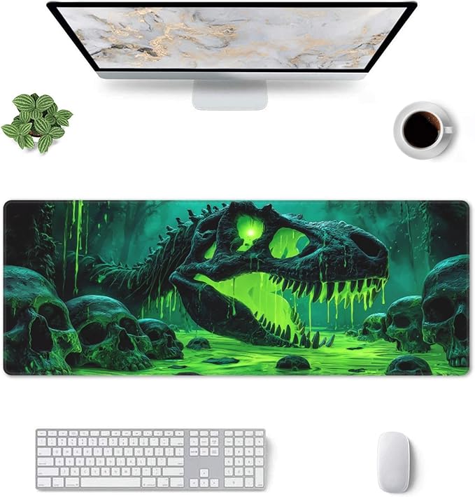 Dinosaur Mouse Pad Extended Large Gaming Mouse Pad XL Stitched Edges for Gamer Home Office 31.5 X 11.8 Inch