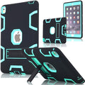 AICase iPad Pro 12.9" Case, Heavy Duty Hybrid Shockproof Hard Case Cover Rubber Stand for 2017(A1670/A1671) Apple iPad Pro 12.9 inch (Black/Mint Blue) (1st Gen/2nd Gen 2015/2017)