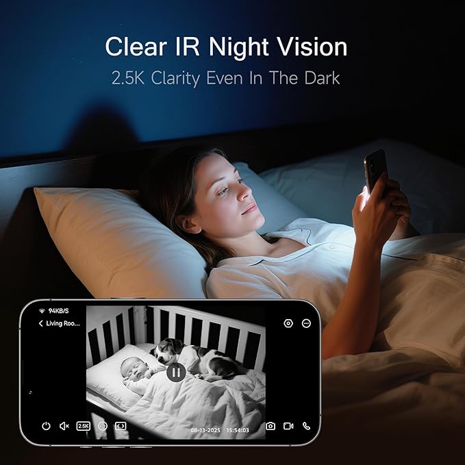 2.5K Indoor Security Camera 4pack, Non-Subscription AI Person/Pet/Cry Detection, 4MP Pet/Dog/Cat/Baby Camera w/Phone App, Pan Tilt WiFi, Night Vision, Full Duplex Audio for Home Security