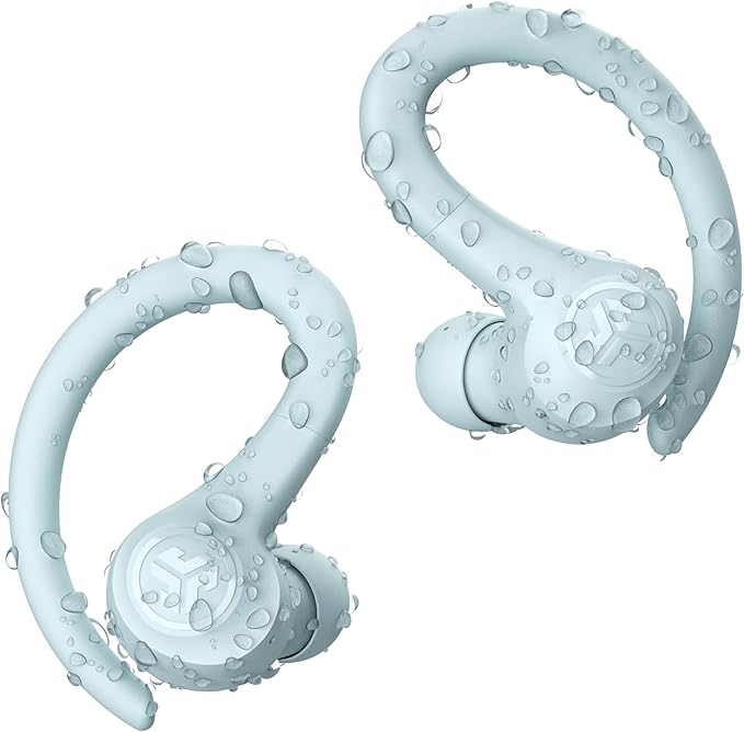 JLab Go Sport+ Wireless Workout Earbuds with C3 Clear Calling, Secure Earhook Sport Design, 35+ Hour Bluetooth Playtime, 3 EQ Sound Settings, Light Blue