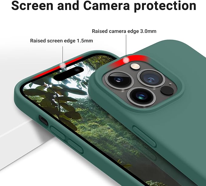 OTOFLY Designed for iPhone 14 Pro Case, Silicone Shockproof Slim Thin Phone Case for iPhone 14 Pro 6.1 inch (Pine Green)