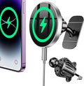 Coolpow for Magsafe Car Mount Charger【100% Stable】 15W Magsafe Car Charger Magnetic Phone Holders for Your Car Accessories for Women Men car Phone Holder Wireless Car Charger for iPhone (Gray)