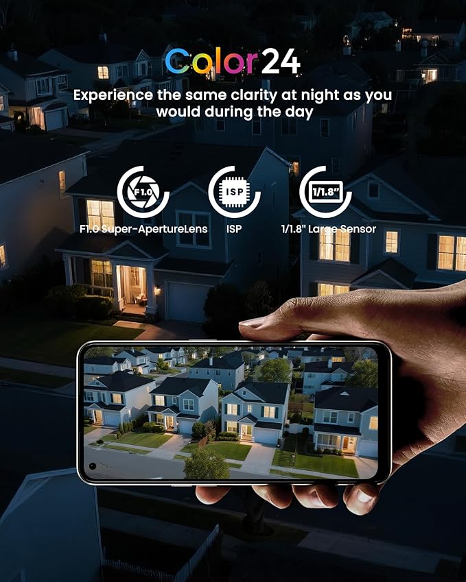 youkey 2.5K Wired Security Camera Outdoor, F1.0 Color24 Night Vision, Plug-in Cameras for Home Security Outside, 24/7 Continuous Recording, 130°FOV, 2.4/5GHz WiFi 6, Bluetooth Pairing, No Monthly Fees