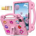 Dteck Case for iPad Air 5th/4th Gen 10.9" 2022/2020,iPad Pro 11 inch 4th/3rd/2nd/1st Gen,Strawberry Panda Shockproof Rugged Lightweight Convertible Handles Stand Kids Friendly Pencil Holder Case,Pink