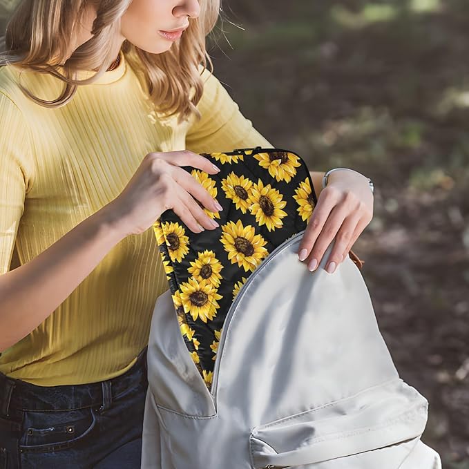 Sunflower Floral Laptop Sleeve 13 inch Cute Laptop Bag 14 inch Waterproof Computer Bag for Women Laptop Accessories Computer Cover Bag for Tablet Men, A06D24018