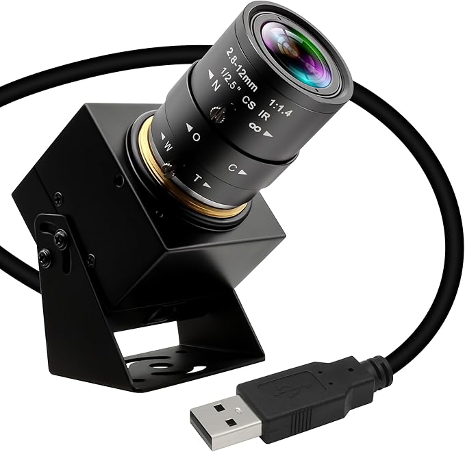 IFWAETR 4K USB Camera 2.8-12mm 4X Optical Manual Lens 2160P OpenCV Webcam Close up Zoom in and Out Video Conference Camera Pug and Play for Jetson Nano Laptop Raspberry Pi and Mac OS