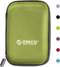 ORICO Hard Drive Case 2.5 inch External Drive Storage Carrying Bag Waterproof Shockproof with Inner Size 5.5x3.5x1.0inch for Organizing HDD and Electronic Accessories, Green(PHD-25)