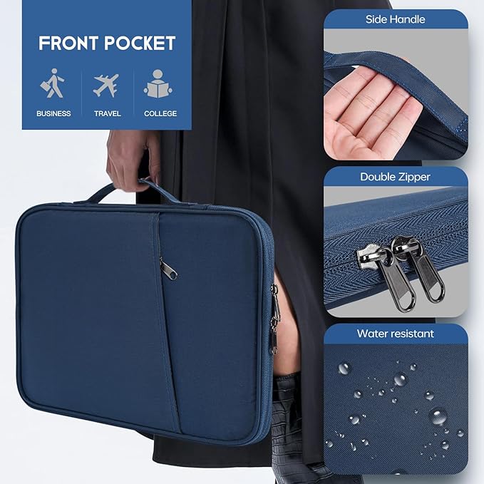 13 inch Laptop Case Sleeve for 2026 MacBook Neo 13-inch, 2026-2022 MacBook Air 13 inch M5 M4 M3 M2 Laptop Water-Resistant Shockproof Handle Bag Cover w/Accessory Pocket -Navy Blue