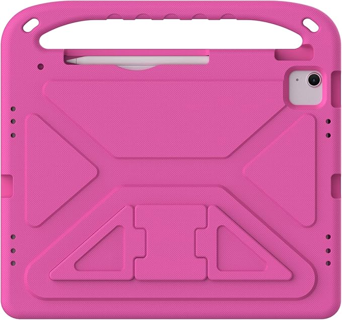 Cute Kids Case for iPad Air 13" M4 M3 M2 2026 2025 2024/ Pro 13 Inch M5 M4 Cover 2025 2024, iPad Pro 12.9 Case 2022/2021/2020/20218, Soft EVA Handle Cover with Shoulder Strap Stand, Rose