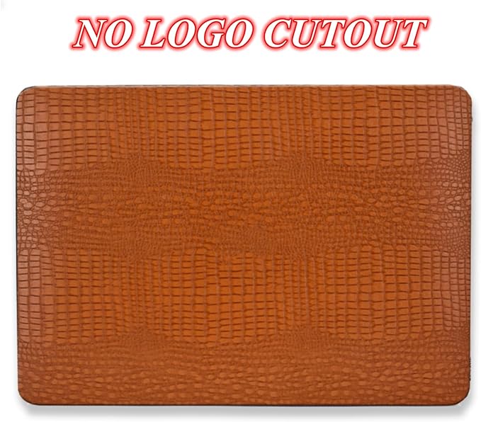 DTangLsm for Crocodile MacBook Pro 13 inch Case 2026 2025-2016 M2 M1 A2338 A2289 A2251 A2159 A1989 A1706 A1708, Alligator Skin Snakeskin PU Leather Hard Shell Cover for Mac Pro 13+Keyboard Skin, Brown