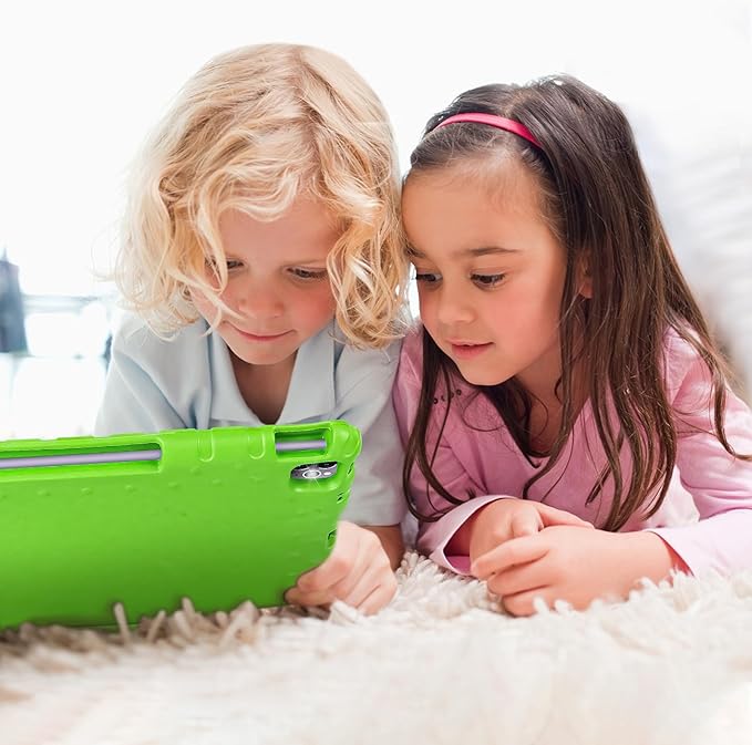 Kids Case for iPad Pro 12.9 Case 2022/2021/2020/2018 with Pencil Holder & Hadle Stand, Super Protection Rugged Cover for iPad Pro 12.9 inch 3rd/4th/5th/6th Generation, Lime Green