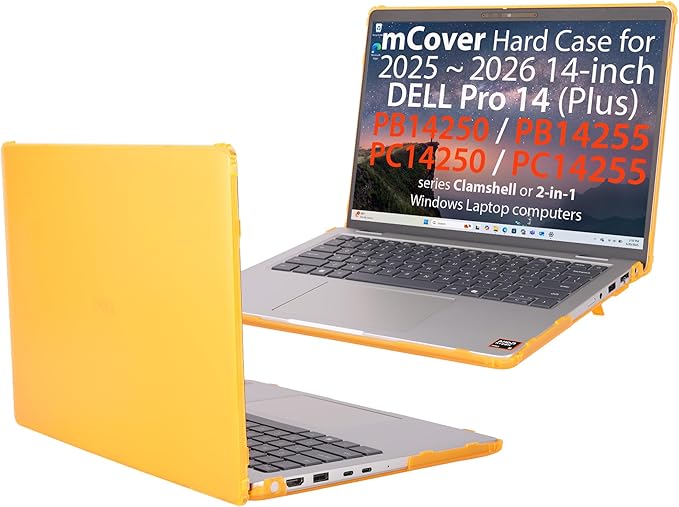 mCover Case ONLY Compatible for 2025-2026 14" Dell Pro 14 Plus PB14250 PB14255 and Pro 14 PC14250 PC14255 Windows PC (NOT Fitting Any Other Dell Models) - Orange