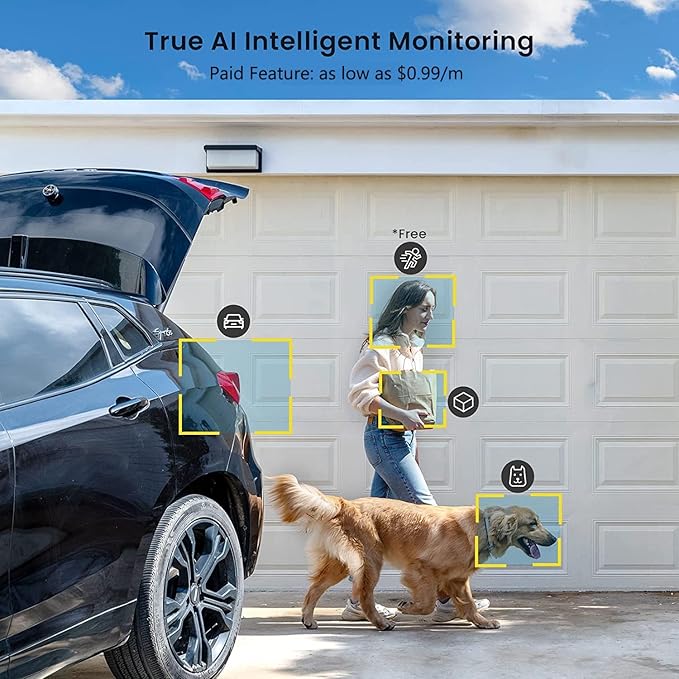 ieGeek Security Cameras Wireless Outdoor, 2K Solar Camera Security Outdoor with Spotlight & Siren, AI Detection Wireless Cameras for Home Security, 3MP Color Night Vision/2-Way Talk/Works with Alexa