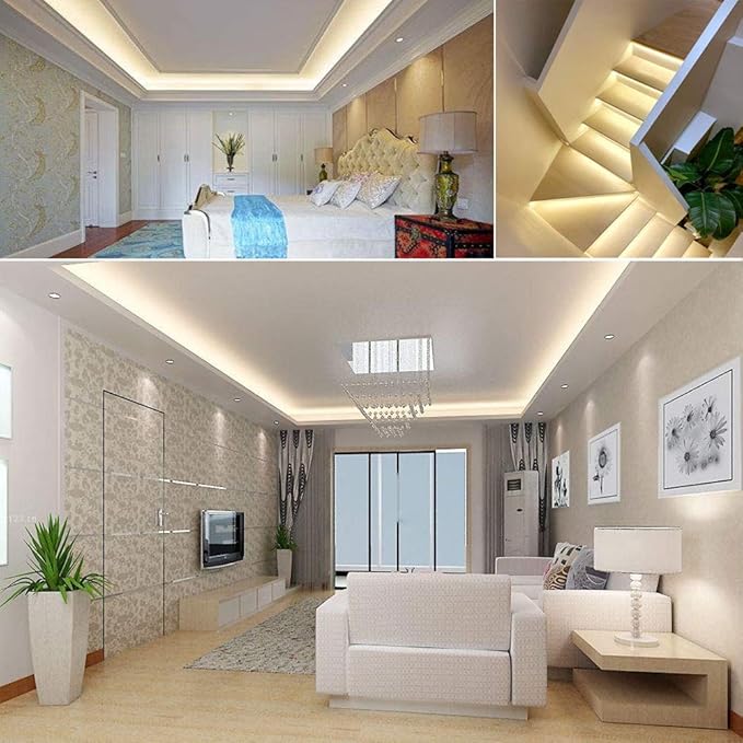 SUYOOULIN LED Strip Lights, SMD 2835 LED Strip Warm White 3000K, DC12V 1200LEDs 16.4Ft 26000LM High Density LED Light Strips Tube Waterproof IP67, 3 Times Brightness Than SMD3528 LED Strip